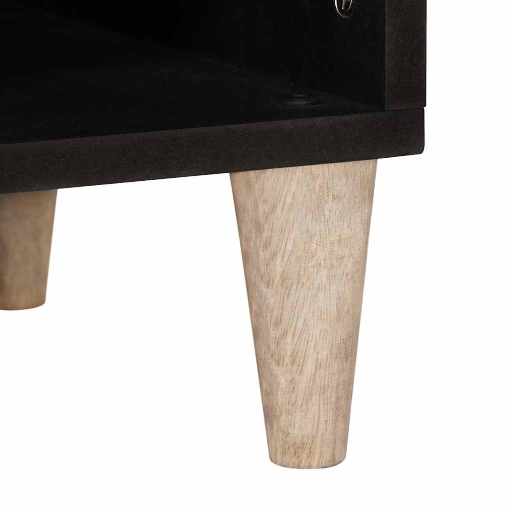 TV-Schränk mit Schubladen mit Regal Weiß massives Mangoholz