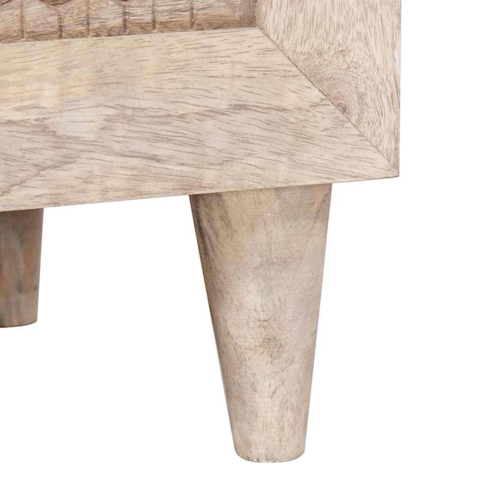 TV-Schränk mit Regal Weiß 80 x 33 x 46 cm massives Mangoholz