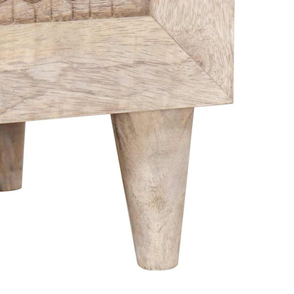 TV-Schränk mit Regal Weiß 80 x 33 x 46 cm massives Mangoholz