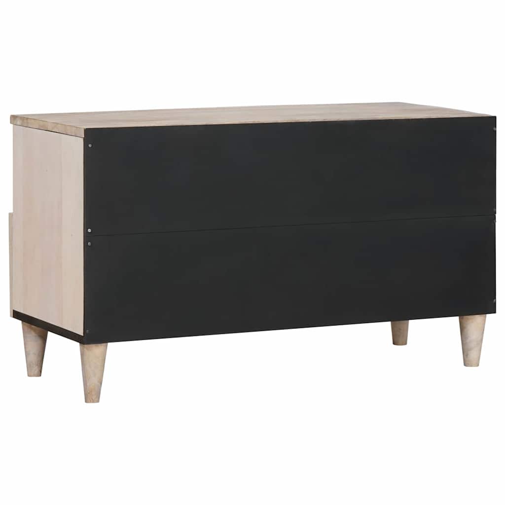 TV-Schränk mit Regal Weiß 80 x 33 x 46 cm massives Mangoholz