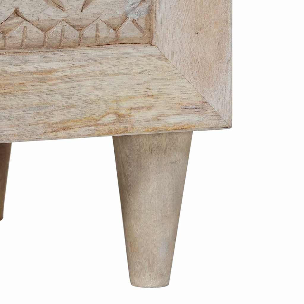 TV-Schränk mit Regal Weiß 100 x 33 x 46 cm massives Mangoholz