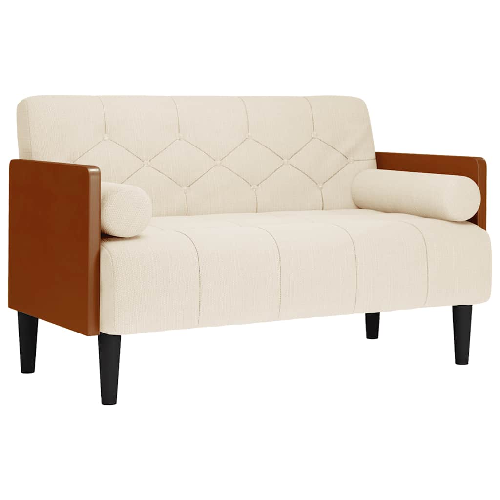 Zweisitzer-Sofa mit Nackenrollen 110 cm Leinen