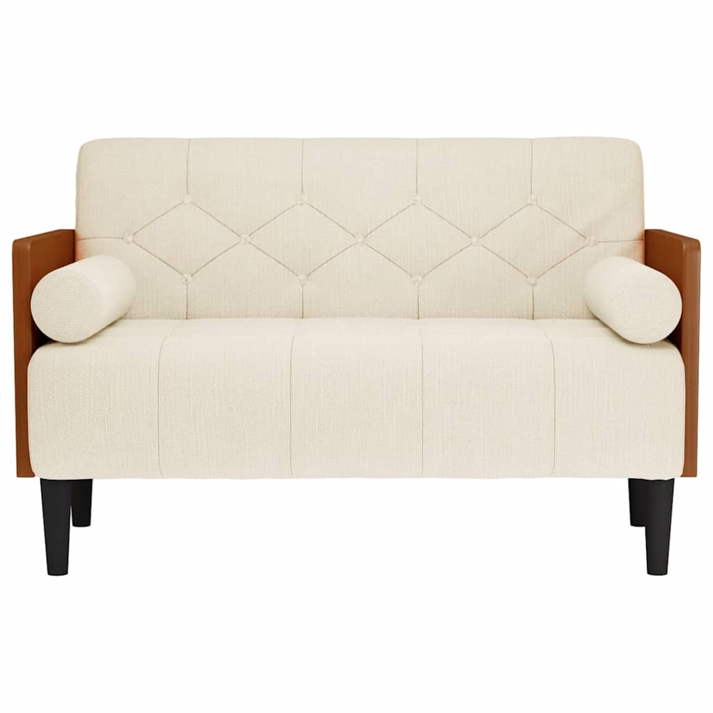 Zweisitzer-Sofa mit Nackenrollen 110 cm Leinen