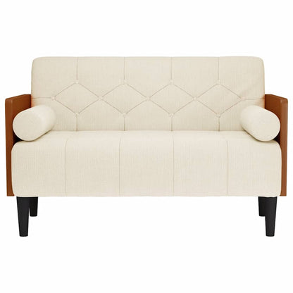 Zweisitzer-Sofa mit Nackenrollen 110 cm Leinen