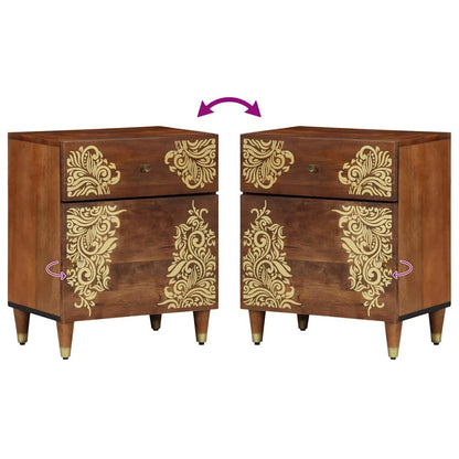 Nachttisch Honigbraun 50 x 33 x 60 cm massives Mangoholz