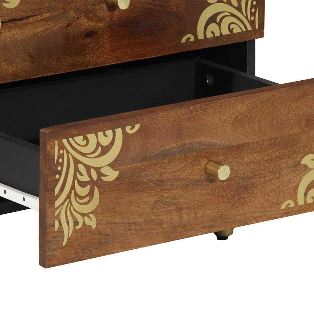 Nachttisch Honigbraun 50 x 33 x 62 cm massives Mangoholz