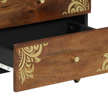 Nachttisch Honigbraun 50 x 33 x 62 cm massives Mangoholz