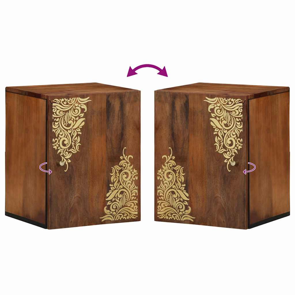 Badezimmer-Wandschrank mit Speicher Honigbraun 38 x 33 x 48 cm