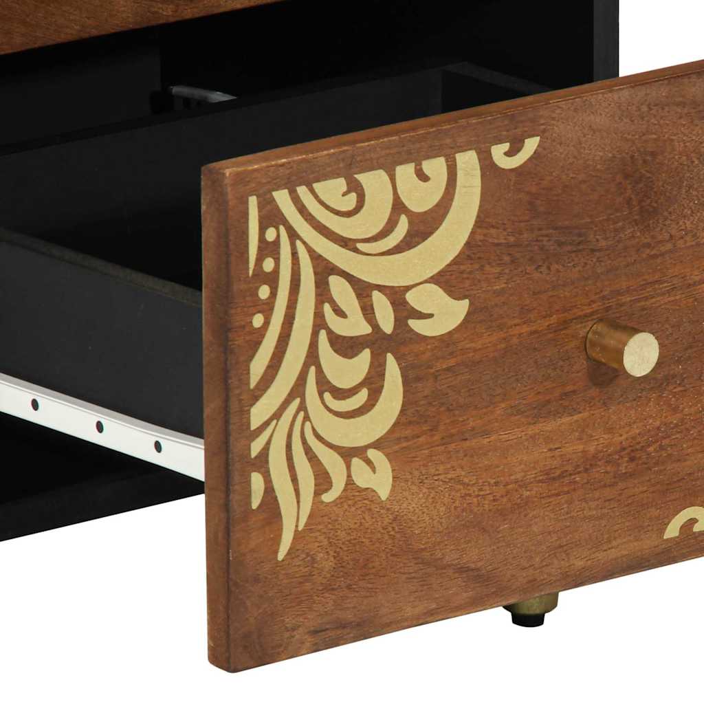 Sideboard mit Regal Braun 40 x 33.5 x 75 cm Massivholz Mango