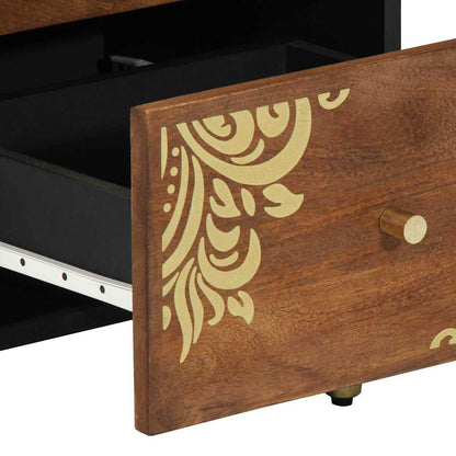 Sideboard mit Regal Braun 40 x 33.5 x 75 cm Massivholz Mango