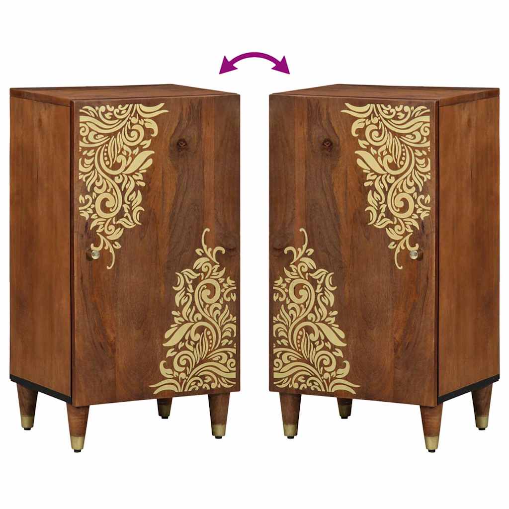 Sideboard mit Regal Braun 40 x 33.5 x 75 cm Massivholz Mango