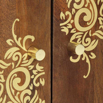 Sideboard mit Regal Braun 60 x 33.5 x 75 cm Massivholz Mango