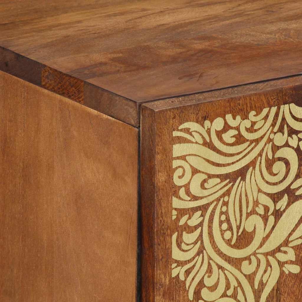Sideboard mit Regal Braun 60 x 33 x 75 cm Massivholz Mango