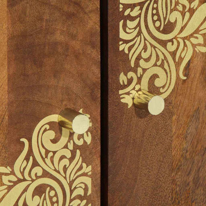 Sideboard mit Regal Braun 60 x 33 x 75 cm Massivholz Mango