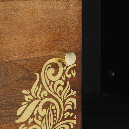 Sideboard mit Regal Braun 80 x 33.5 x 75 cm Massivholz Mango