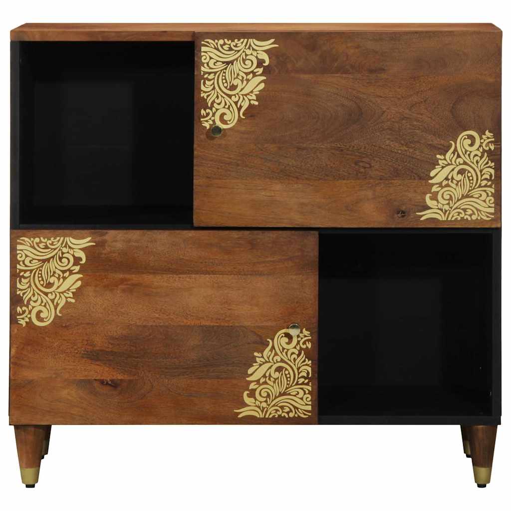 Sideboard mit Regal Braun 80 x 33.5 x 75 cm Massivholz Mango