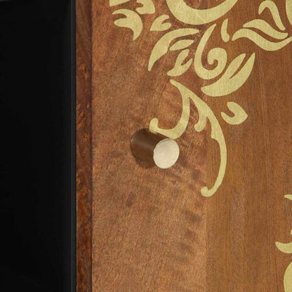 Sideboard mit Regal Braun 90 x 33.5 x 75 cm Massivholz Mango