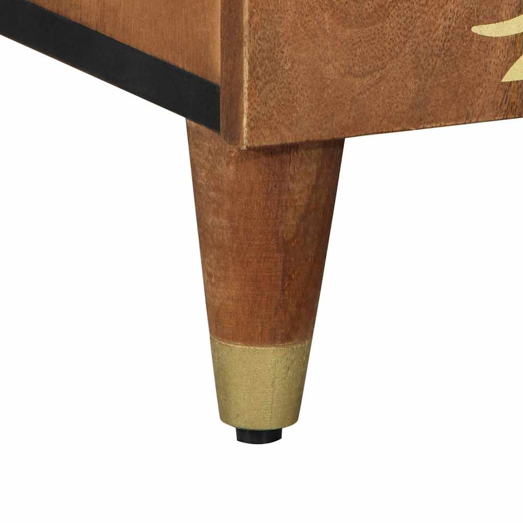 Sideboard mit Regal Braun 90 x 33.5 x 75 cm Massivholz Mango