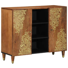 Sideboard mit Regal Braun 90 x 33.5 x 75 cm Massivholz Mango