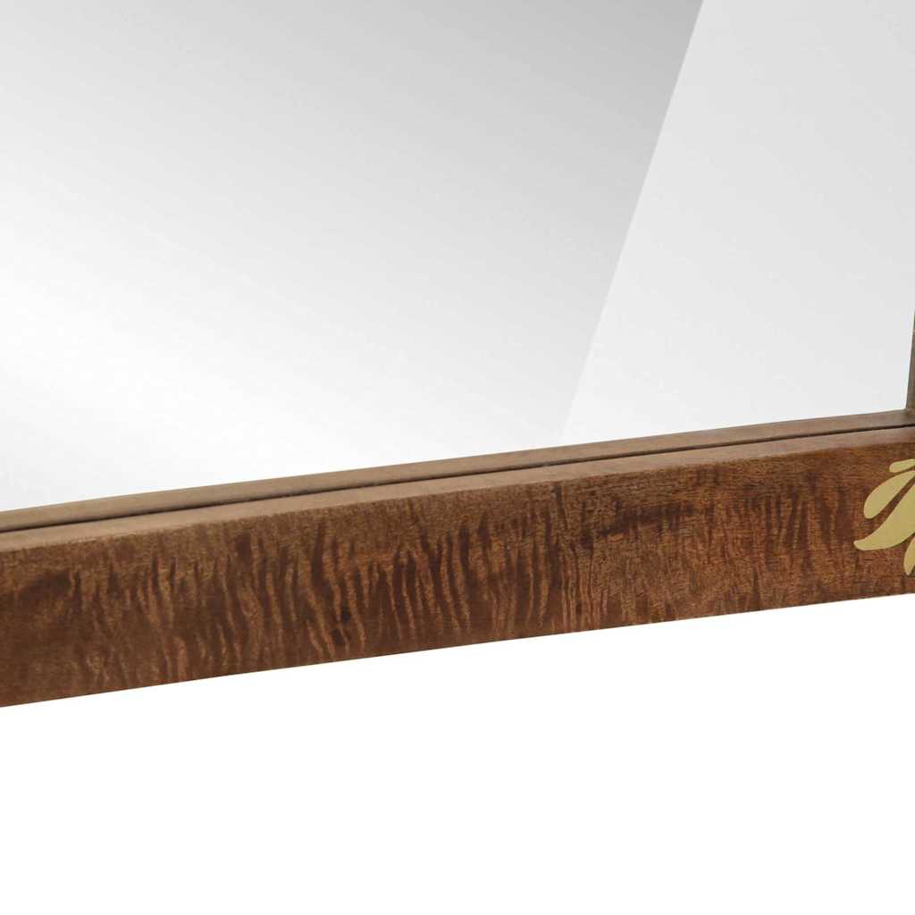 Badezimmer Spiegel Honigbraun und Silber 50 x 70 x 3 cm