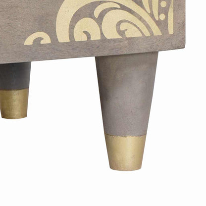 Nachttisch 2 pcs Grau 40 x 33 x 46 cm massives Mangoholz