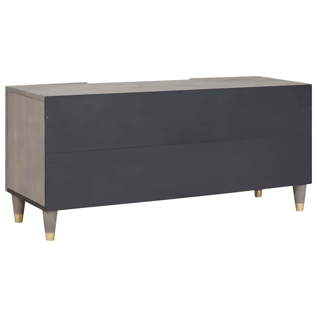TV-Schränk Grau und Gold 105 x 33,5 x 46 cm Massivholz Mango
