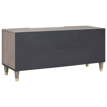 TV-Schränk Grau und Gold 105 x 33,5 x 46 cm Massivholz Mango