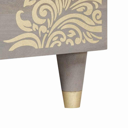 Couchtisch Grau 80 x 50 x 40 cm massives Mangoholz