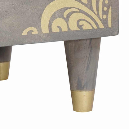 Nachttisch Grau 50 x 33 x 62 cm massives Mangoholz