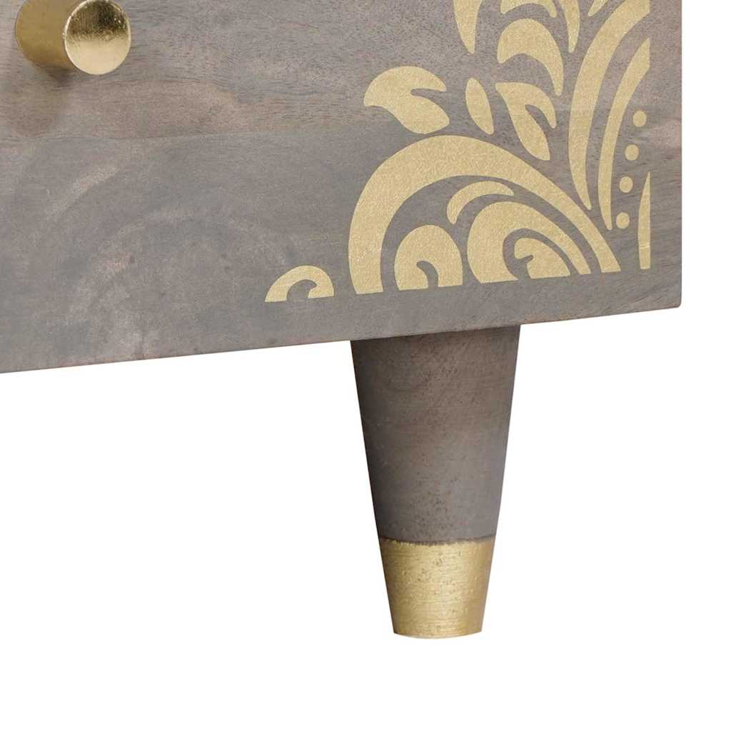 Couchtisch Grau 80 x 54 x 40 cm massives Mangoholz