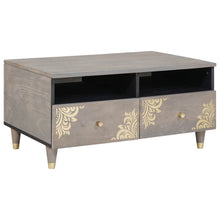 Couchtisch Grau 80 x 54 x 40 cm massives Mangoholz