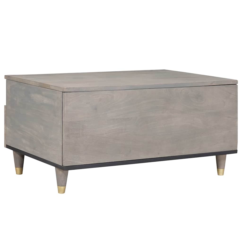 Couchtisch Grau 80 x 54 x 40 cm massives Mangoholz