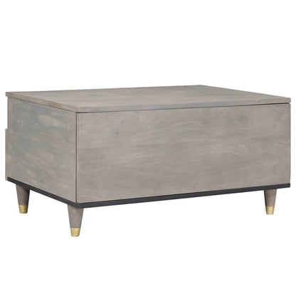 Couchtisch Grau 80 x 54 x 40 cm massives Mangoholz