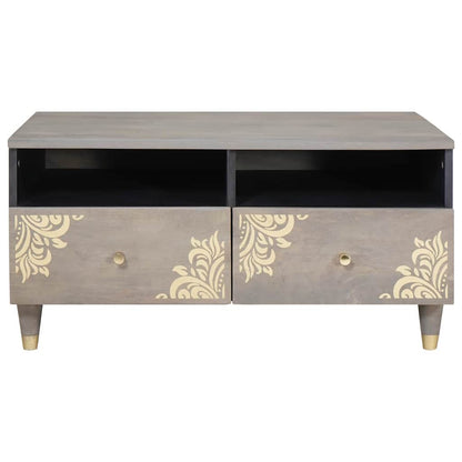 Couchtisch Grau 80 x 54 x 40 cm massives Mangoholz