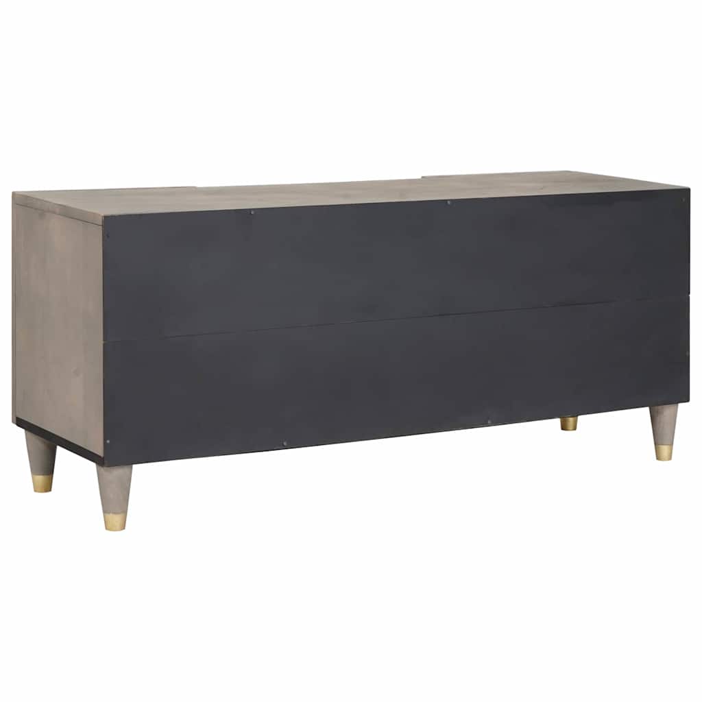 TV-Schränk Grau und Gold 105 x 33,5 x 46 cm Massivholz Mango