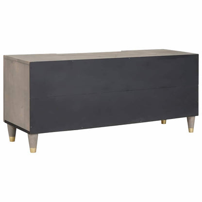 TV-Schränk Grau und Gold 105 x 33,5 x 46 cm Massivholz Mango