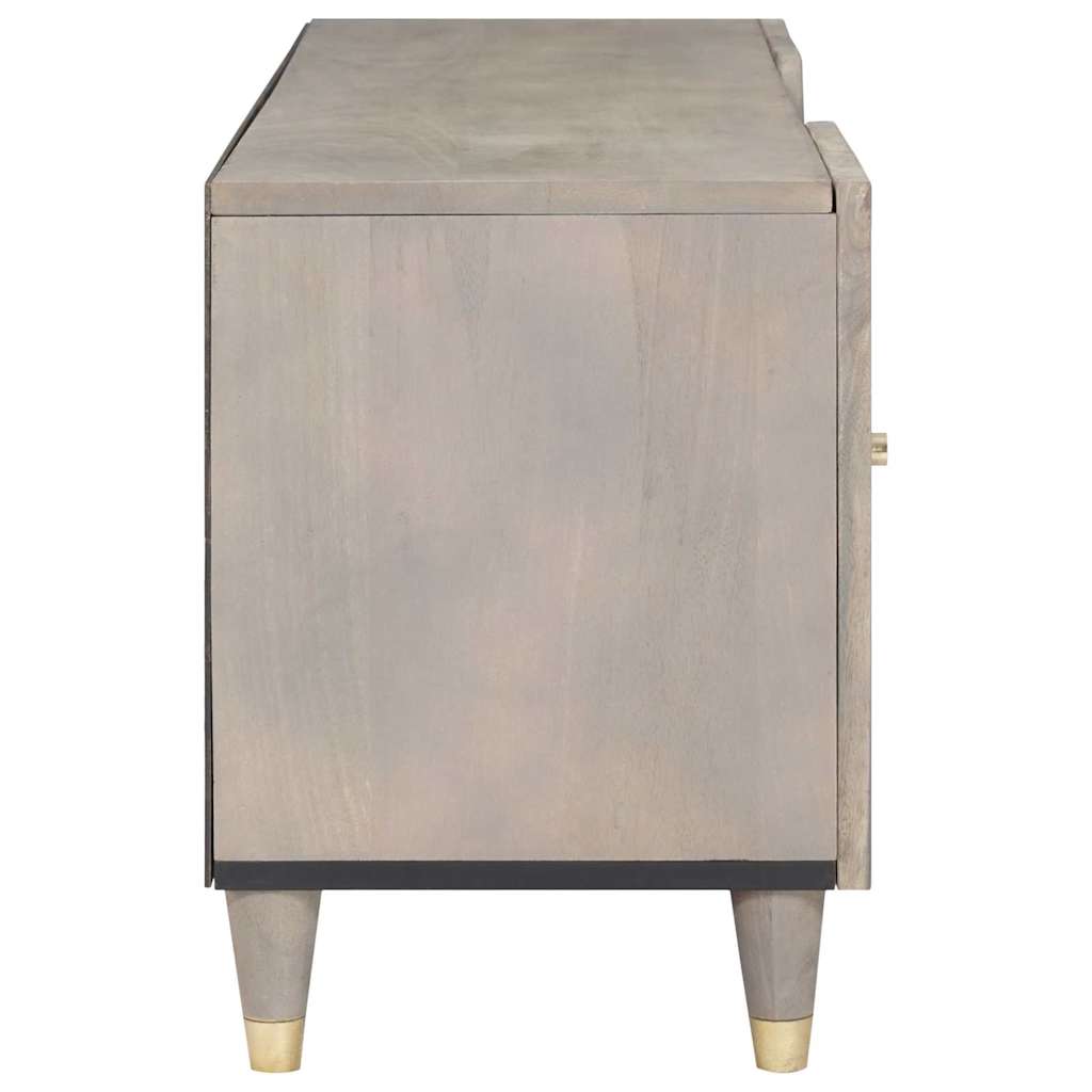 TV-Schränk Grau und Gold 105 x 33,5 x 46 cm Massivholz Mango