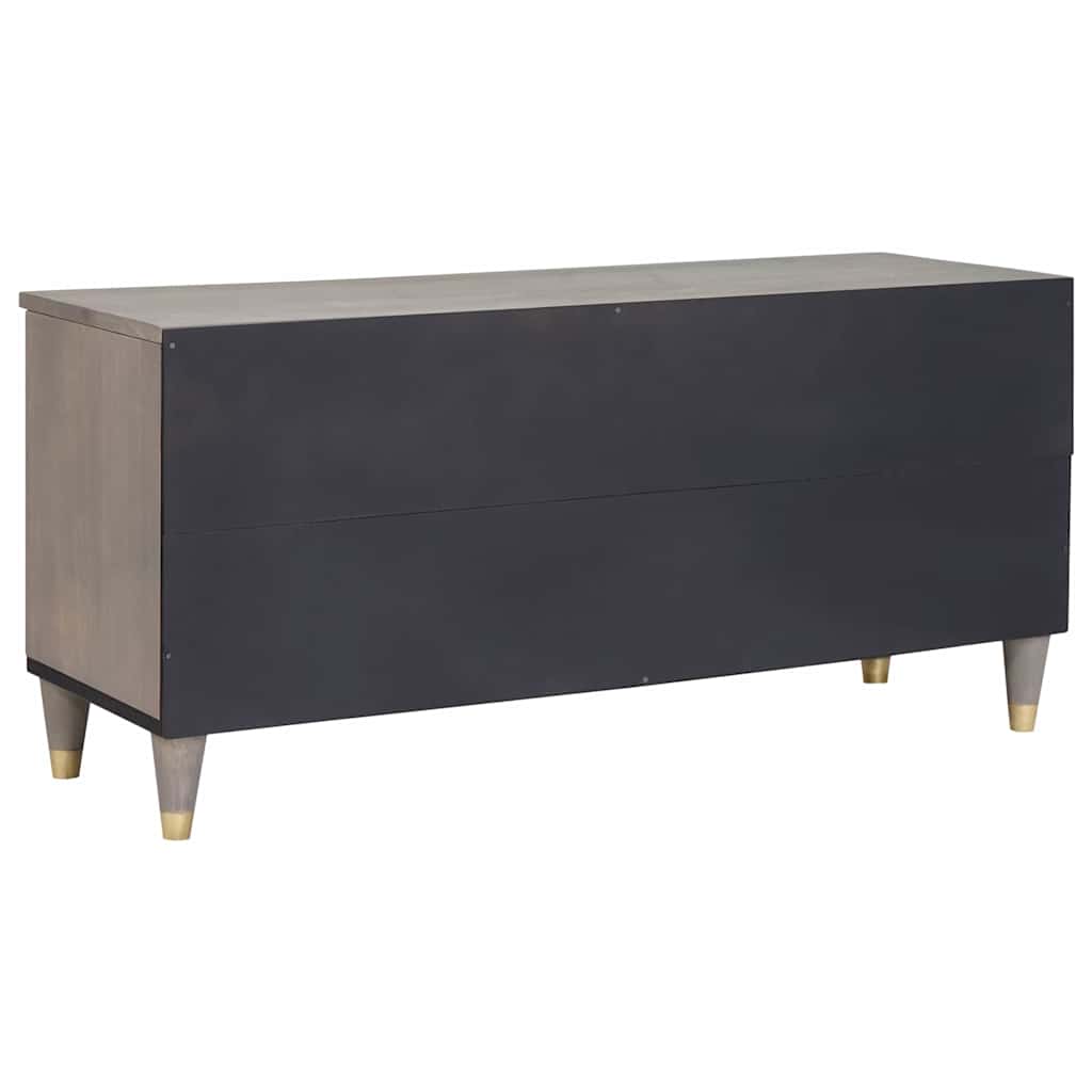 TV-Schränk Grau und Gold 100 x 33.5 x 46 cm Massivholz Mango