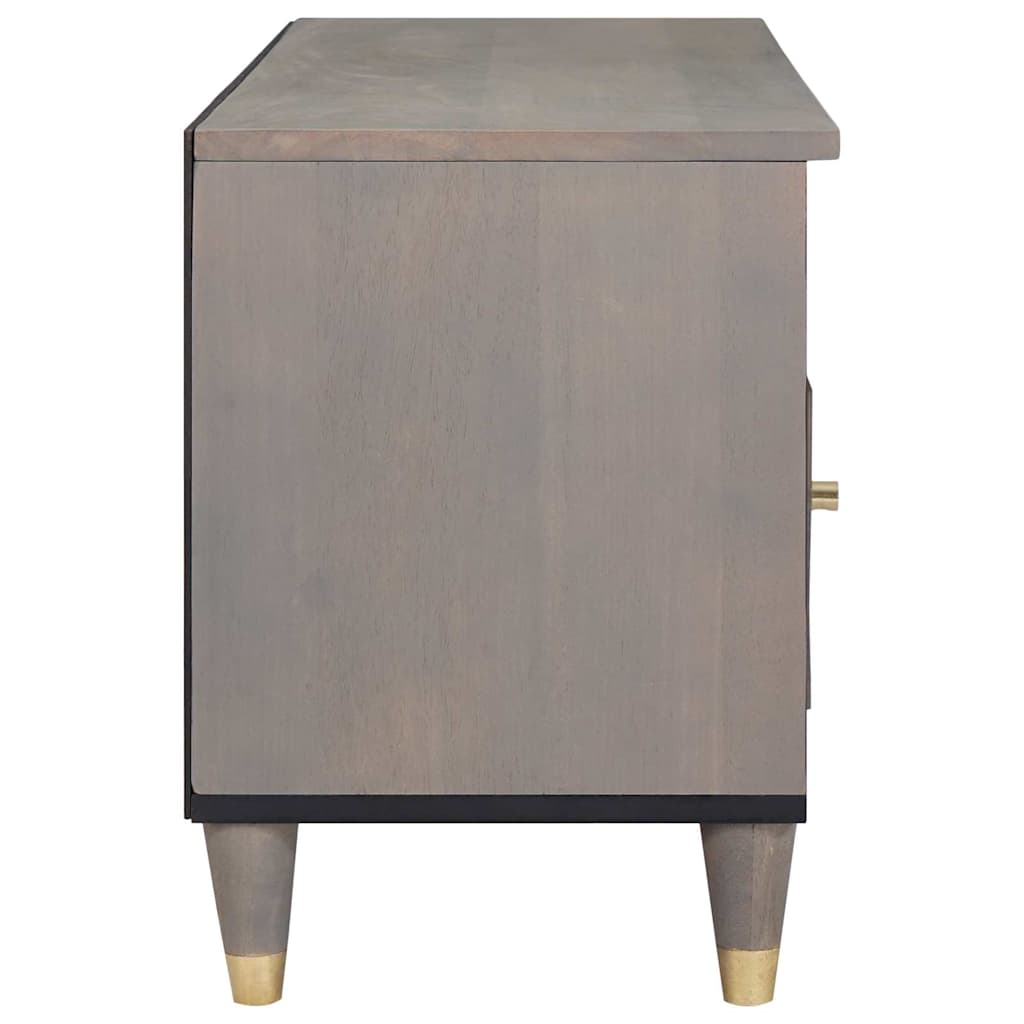 TV-Schränk Grau und Gold 100 x 33.5 x 46 cm Massivholz Mango