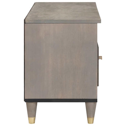 TV-Schränk Grau und Gold 80 x 33.5 x 46 cm Massivholz Mango