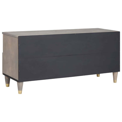 TV-Schränk Grau und Gold 100 x 33.5 x 46 cm Massivholz Mango