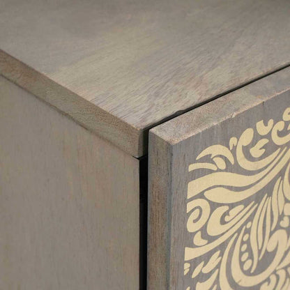 Badezimmer-Wandschrank Grau 38 x 33 x 48 cm Massivholz Mango