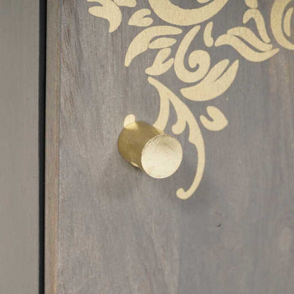 Badezimmer-Wandschrank Grau 38 x 33 x 48 cm Massivholz Mango