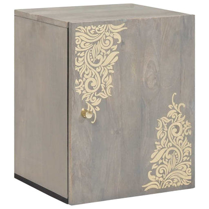 Badezimmer-Wandschrank Grau 38 x 33 x 48 cm Massivholz Mango