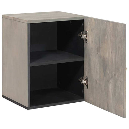 Badezimmer-Wandschrank Grau 38 x 33 x 48 cm Massivholz Mango