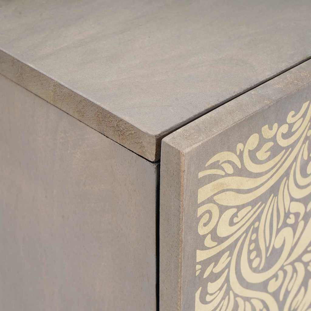 Badezimmer Schrank Grau 38 x 33 x 58 cm Massivholz Mango