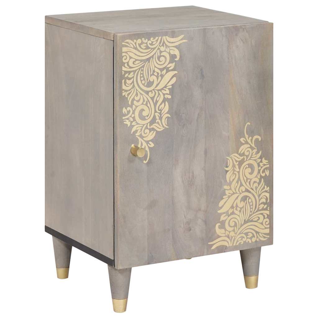 Badezimmer Schrank Grau 38 x 33 x 58 cm Massivholz Mango