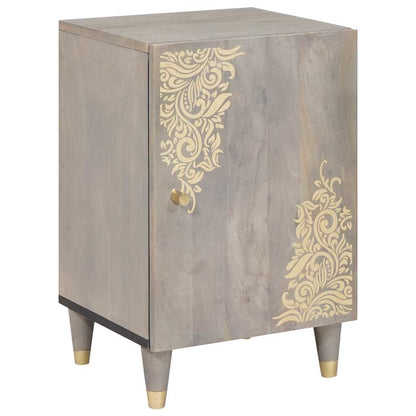 Badezimmer Schrank Grau 38 x 33 x 58 cm Massivholz Mango