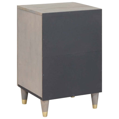 Badezimmer Schrank Grau 38 x 33 x 58 cm Massivholz Mango