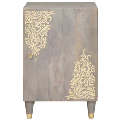 Badezimmer Schrank Grau 38 x 33 x 58 cm Massivholz Mango